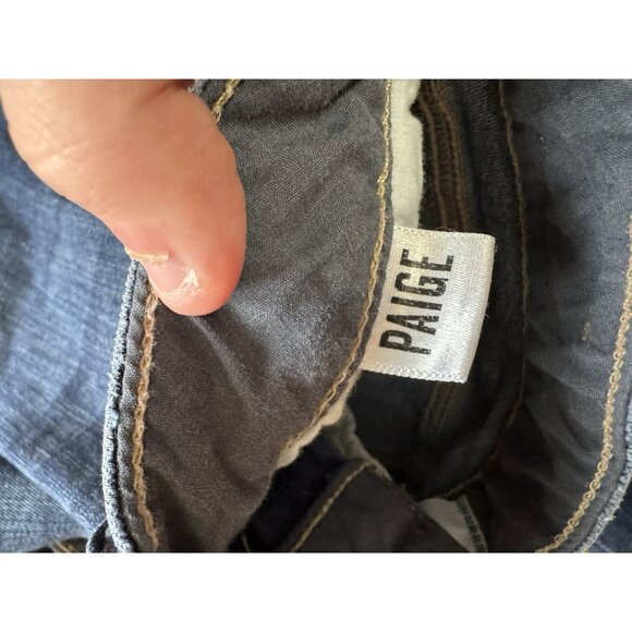 Paige Women Skyline Ankle Peg Jeans Denim Blue Size 26 Stretch Distressed Preppy - Picture 13 of 14